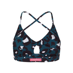 Green Jungle Leopard Mercury Sporty Bra Top