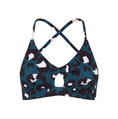 Green Jungle Leopard Mercury Sporty Bra Top