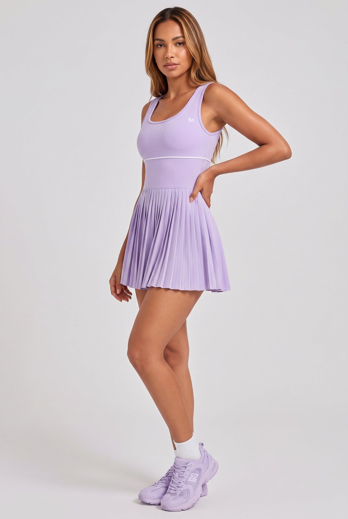 RUBY Piped Tank Pleated Dress
