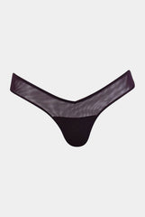 I.D. Line Fine Mesh V-Thong Brown