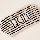 LIGN Burgundy Heart Two Cream Stripe Tube Socks