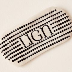 LIGN Navy Heart Two Cream Stripe Tube Socks