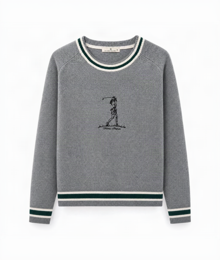 Resa Crew Neck Sweater- Grey