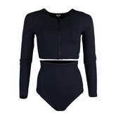 Rhea Long Sleeves Bikini Top Black