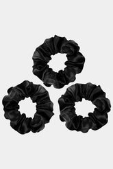 Large Silk Scrunchie Set Crystal Black