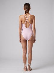 Rose Elegant High Cut Leg Swimsuit in Pink