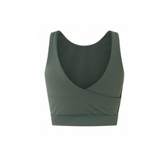 OLIVE GREEN MINERVA FITNESS CROP TOP in ECONYL®