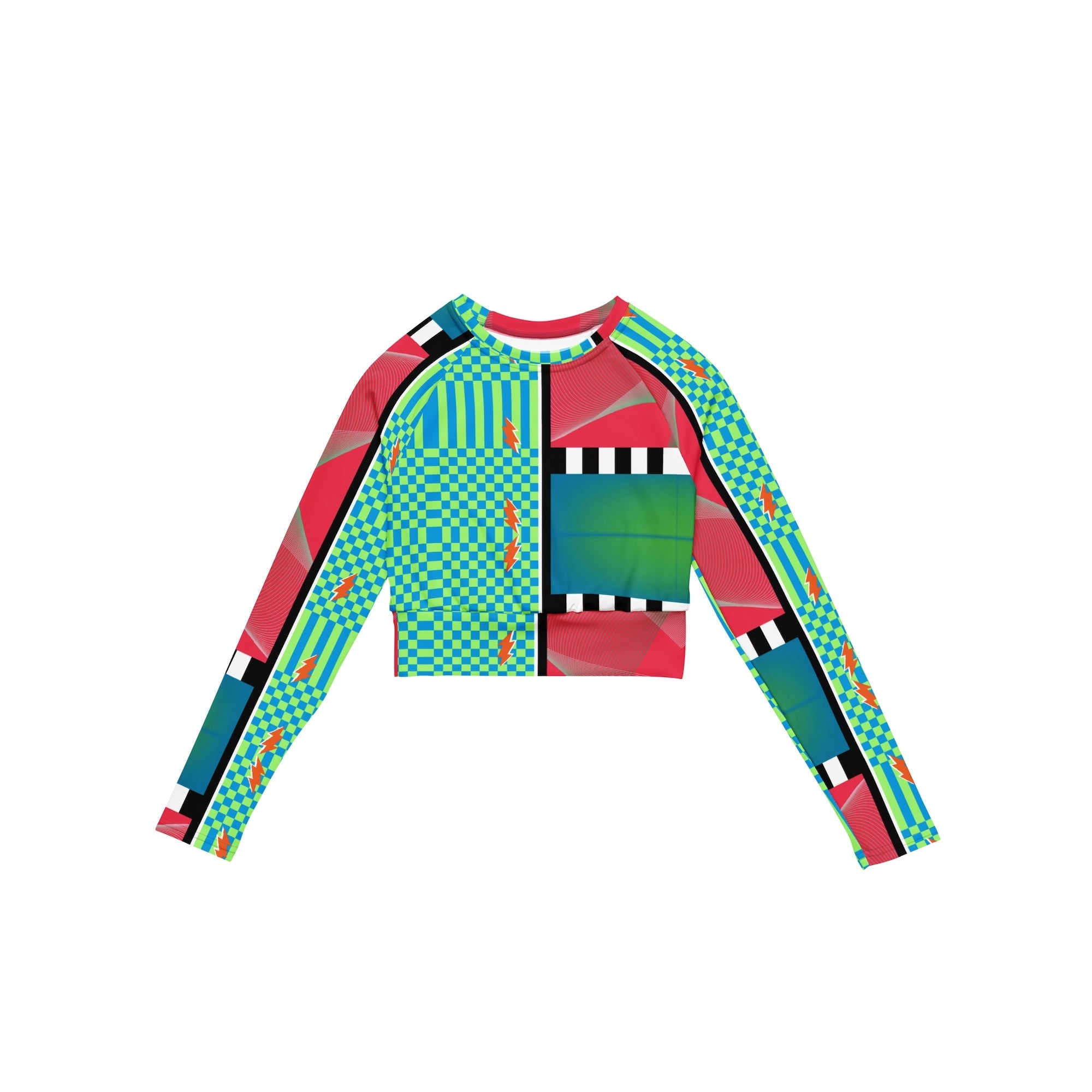 Velodrome Green Long Sleeve Crop Top