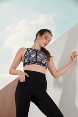 AirRise High Neck Longline Sports Bra - Floral