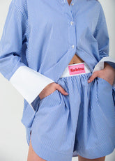 Sabine Short - Blue Stripe - Avenue Athletica