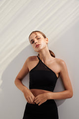 AirRise Mesh Convertible Neck Sports Bra - Black