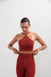 AirRise Mesh Convertible Neck Sports Bra - Wine Red