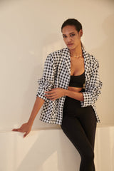 Gingham Set (Shirt & Trousers) -  Black