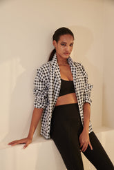 Gingham Set (Shirt & Trousers) - Black