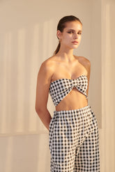 Gingham Set (Shirt & Trousers) - Black