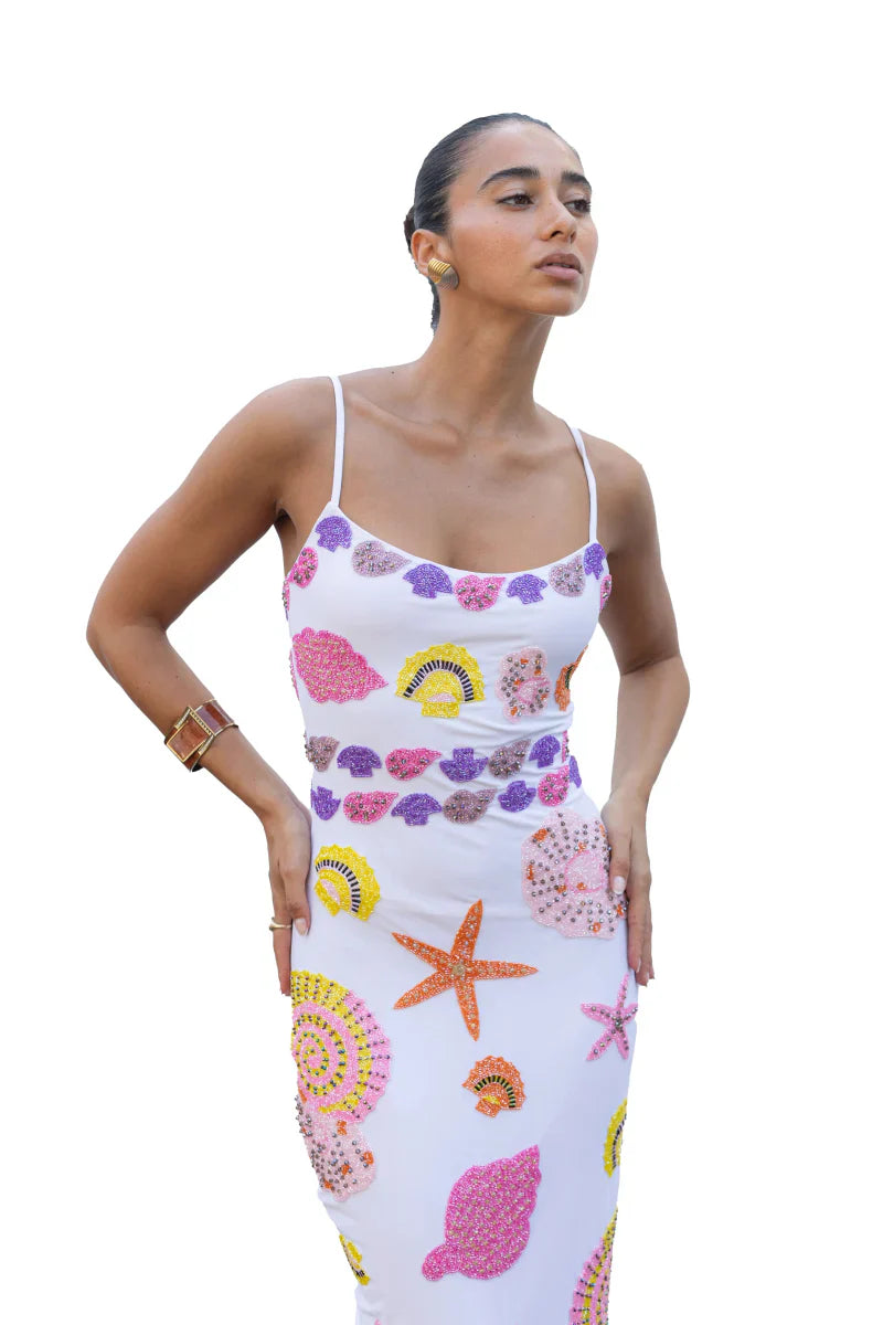 New York Strapped Dress in White