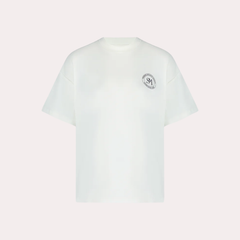 Short Sleeve T-Shirt - Ivory/Navy Blue