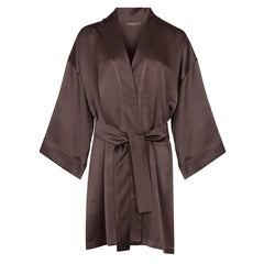Silk Short Kimono-Style Robe the Lady
