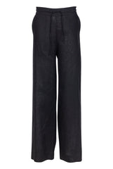 Black Heavy Linen Wide-Leg Pants Perfect Days