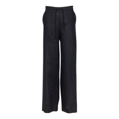 Black Heavy Linen Wide-Leg Pants Perfect Days