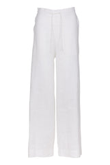 White Heavy Linen Wide-Leg Pants Perfect Days