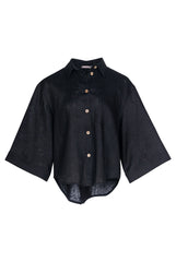 Black Heavy Linen Shirt Perfect Days