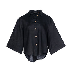 Black Heavy Linen Shirt Perfect Days