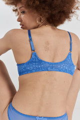 Sakura Front-Close Recycled-Lace Underwired Bra - Mountain Blue