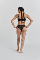Sakura Front-Close Recycled-Lace Underwired Bra - Volcanic Black