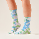 Green & Blue Tie Dye Tube Grip Socks
