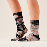 Black Tie Dye Tube Grip Socks