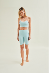 Yoga Shorts - High Waist - Sea Green