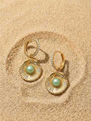Sea Shell Pearl Earrings