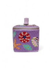 Seahorse Vanity Box Bag Purple