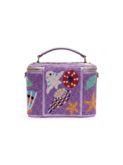 Seahorse Vanity Box Bag Purple