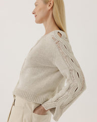 Sėja: Silver Grey Cotton Sweater