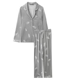 Bamboo Long Pyjama Set in Silver Birch Petals