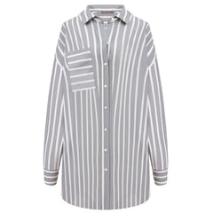 Strapped Cotton Shirt Quiet Gray