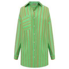 Silk Cotton Shirt Retro Green