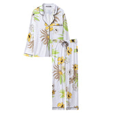 Bamboo Long Pyjama Set in White Flower