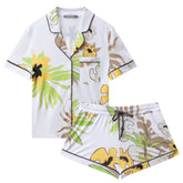 Bamboo Short Pyjama Set in White Flower