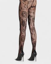 Shadow Bloom Floral Fishnet Tights