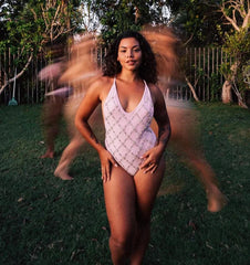 Rose Elegant High Cut Leg Swimsuit in Pink