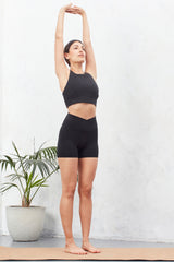 Wrap Biker Shorts - Marl Black