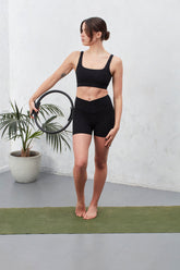 Wrap Biker Shorts - Marl Black