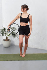 Wrap Biker Shorts - Marl Black