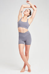 Wrap Biker Shorts - Pearl Grey