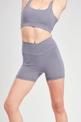 Wrap Biker Shorts - Pearl Grey