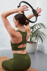 High Neck Sports Bra - Earth Khaki