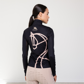 Haute Voyage Collection Long Sleeve Sun Shirt "Painted Horse" Black